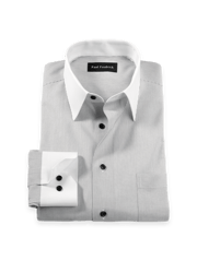 Comfort Stretch Non-Iron Stripe Dress Shirt - Black/white