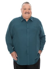Big Mens Long Sleeve Shirt Teal