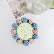 Mother's Day Gifts Handmade Crochet Rose Bouquet Coaster Set Transformable Floral Coaster & Home Decor Unique Eco-Friendly Gift