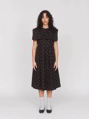 Micro Polka Big Collar Dress