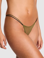 Logo Mesh Strappy Micro Thong Panty