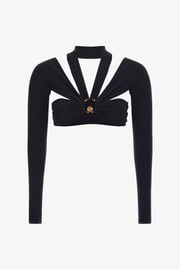 Cutout Long Sleeve Crop Top