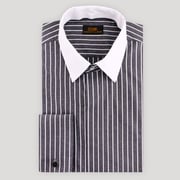 3 in 1 Dress Shirt | Interchangeable Collars | Black