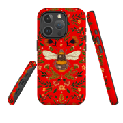 iPhone MagSafe Tough Case -  Botanical Bee Red By Jade Mosinski