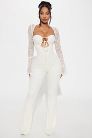 Saffron Lace Jumpsuit - Ivory