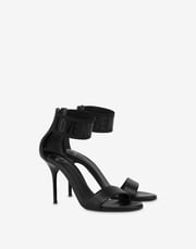 High sandals in nappa with elastic