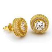 Iced Button Stud Earrings