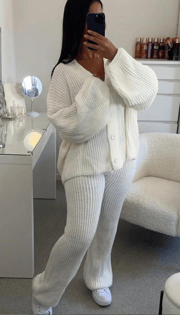 The 4 Button Knitted Cardigan Trouser Co-ord Two Piece
