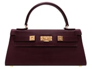 Maya East West Dolomite Pebble Print Calf Leather Handbag - Wine