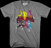 Action Poses Mighty Morphin Power Rangers T-Shirt