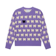 Warm & Wonderful Women's Fitted "Diana Edition" Cotton Sheep Sweater Lavender