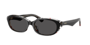 BURBERRY BE4447D Top Black Vintage Check - Women Luxury Sunglasses, Dark Grey Lens