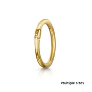 9k solid yellow gold 18g clicker hoop earring