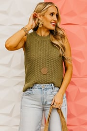 The Maci Sleeveless Knit Sweater Top