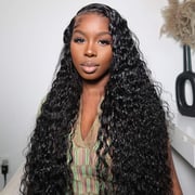 14-36in Water Wave Human Hair HD Invisible Lace Front Wigs