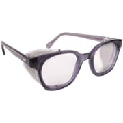 Bouton Traditional Safety Glasses Gray Frame Wire Side Shields Clear Anti-Fog Lens
