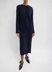Plissé Midi Dress