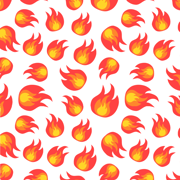 Flame Fire Icon Fabric - Red