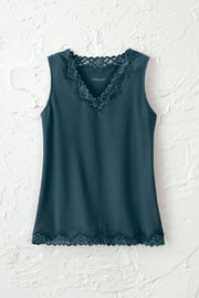 Longer Length Double Lace Tank