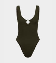 Celine Swim With Tonal Hoops - Metallic Khaki