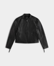 Black Structured Leather Jacket