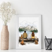Printable Digital File - Personalized gifts for dog lovers - DOG & COUPLE - Hiking - Digital PNG Download