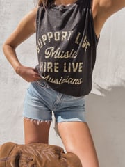 Support Live Music Tank in Black