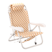 Checker Reclining Backpack Beach Chair Golden