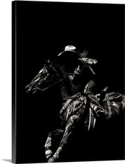 Scratchboard Rodeo I Stretched Canvas Print