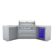 Mont Alpi 805 Deluxe 45 Degree Propane Gas Island Grill W/ Refrigerator Cabinet, Infrared Side Burner, & Rotisserie Kit - MAi805-D45FC