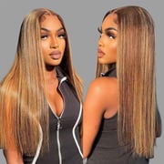 Lolly P4 27 Highlight 13x6 HD Full Lace Front Wigs Pre Plucked Pre Cut Lace Frontal Invisi Drawstring Human Hair Wigs Flash Sale