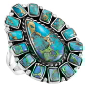Matrix Turquoise Ring Sterling Silver R2626-C84