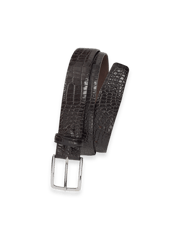 Crocodile Embossed with Changeable Buckle Belt - Brown