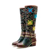 Vintage Handmade Stunning Floral Boots