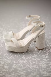 Pearl Embellished Platform Block Heels