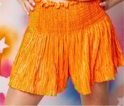 Queen Of Sparkles Kids Pleated Swing Shorts - Orange