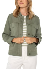 BUTTON FRONT CARGO JACKET
