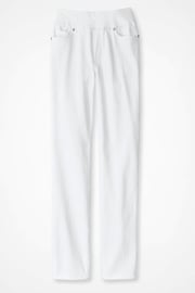 Knit Denim Mid Rise Straight-Leg Jeans
