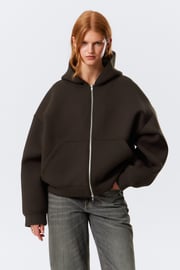 Oversized Scuba Zip-Hoodie