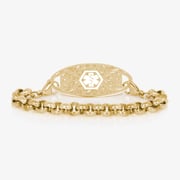 Gold Tone Stainless Steel Rolo Chain Medical ID Bracelet