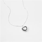 Engraved Pave Scroll Heart Locket