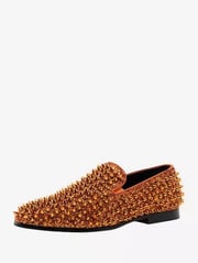Loafer Shoes For Men Sequined Glitter Spikes Rivets Slip-On Prom Party Wedding Shoes