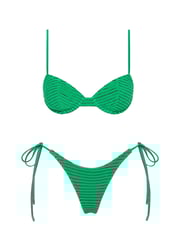 JARA - HUBE Green Terry Towelling Balconette Bikini Set