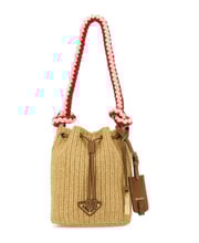 Beige Crochet Mini Bucket Bag