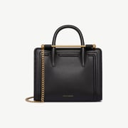 Mini Tote - Black Bombe Leather