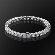 5mm White Gold/14K Gold Womens CZ Diamond Tennis Bracelet KRKC