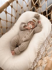 Little B's Chunky Rib Baby Jumpsuit - Oak