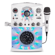 Singing Machine Portable Bluetooth Karaoke Machine with Wired Microphone and LED Disco Lights