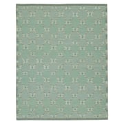Green Flatweave Swedish Inspired Wool Rug - 9'3" x 11'9"