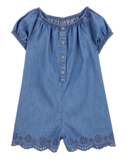 Toddler Button-Front Chambray Romper